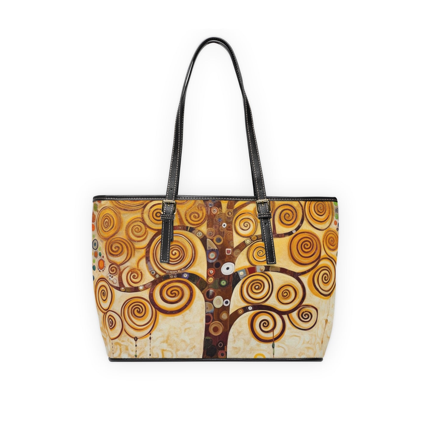 Captivating Artistry: The Tree of Life PU Leather Shoulder Bag, Inspired by Gustav Klimt's Timeless Masterpiece