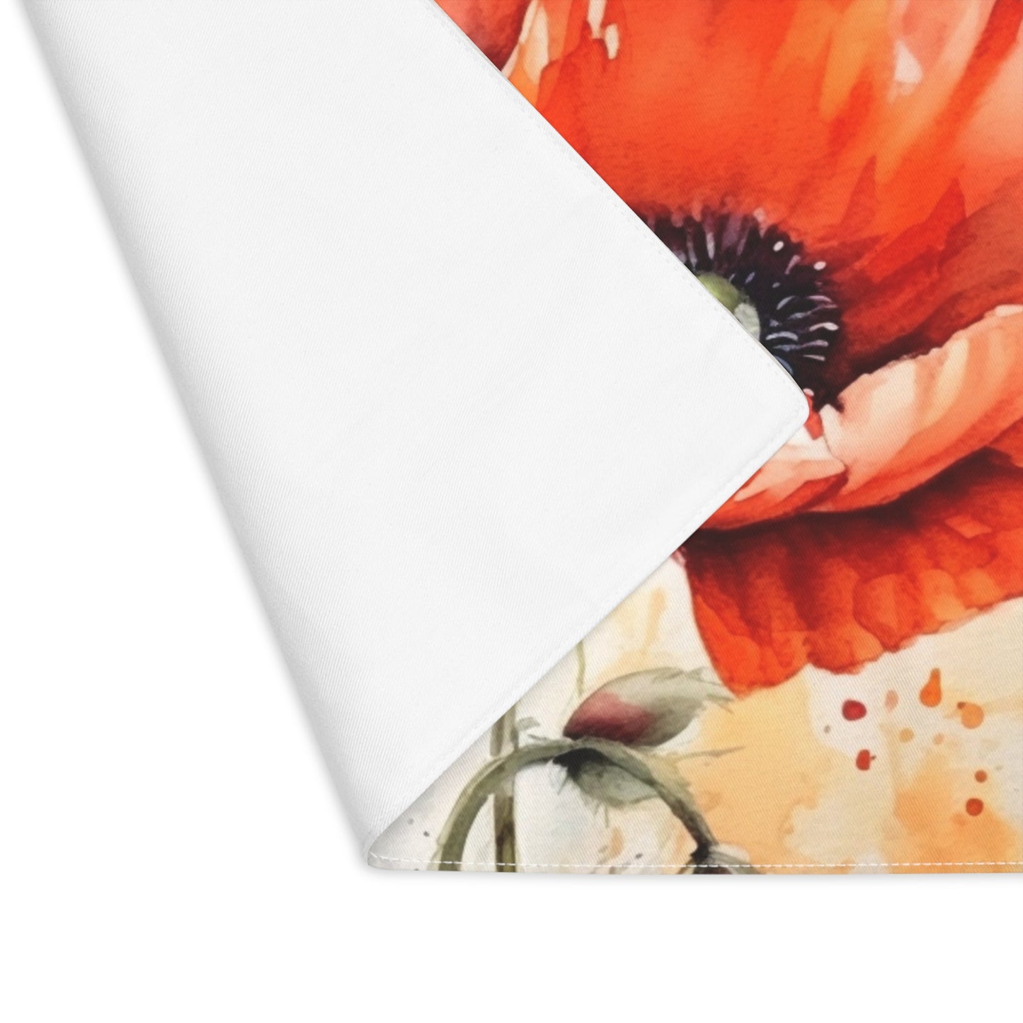 Whimsical Poppy Flower Watercolor Placemat: An Artistic Delight