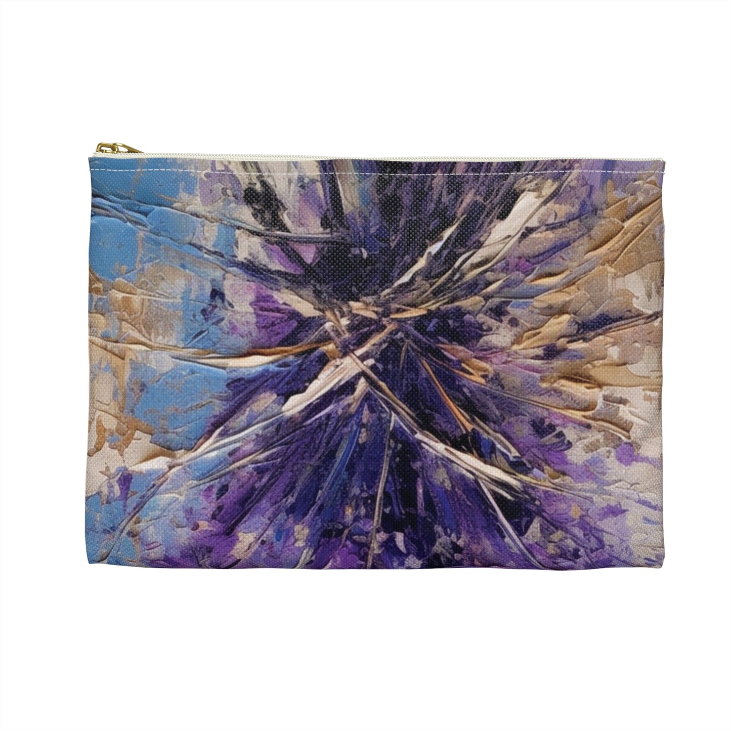 Vibrant Lavender Art on Accessory Pouch: A Floral Delight for Your Senses
