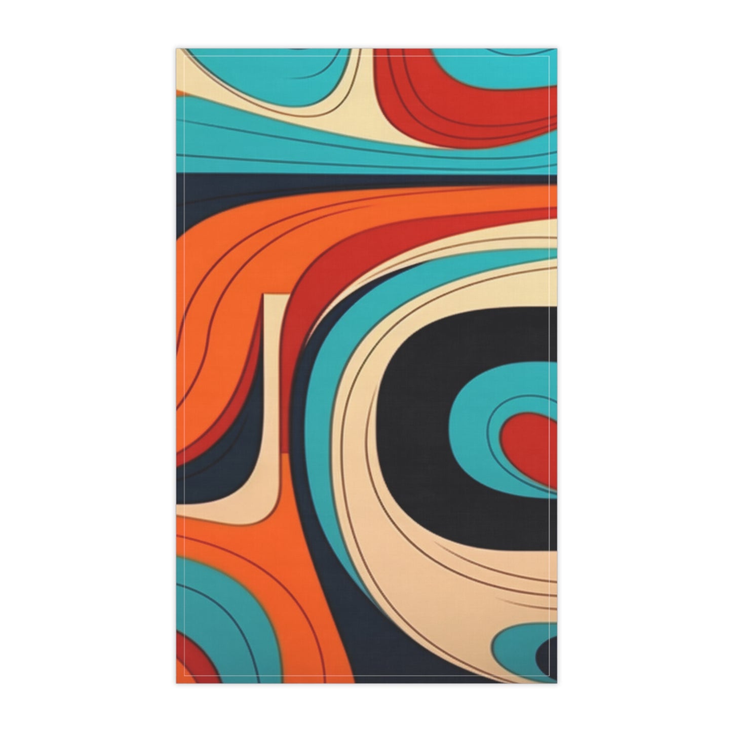 Midcentury Abstractions: Abstract-Inspired Kitchen Towel for Atomic Age Design