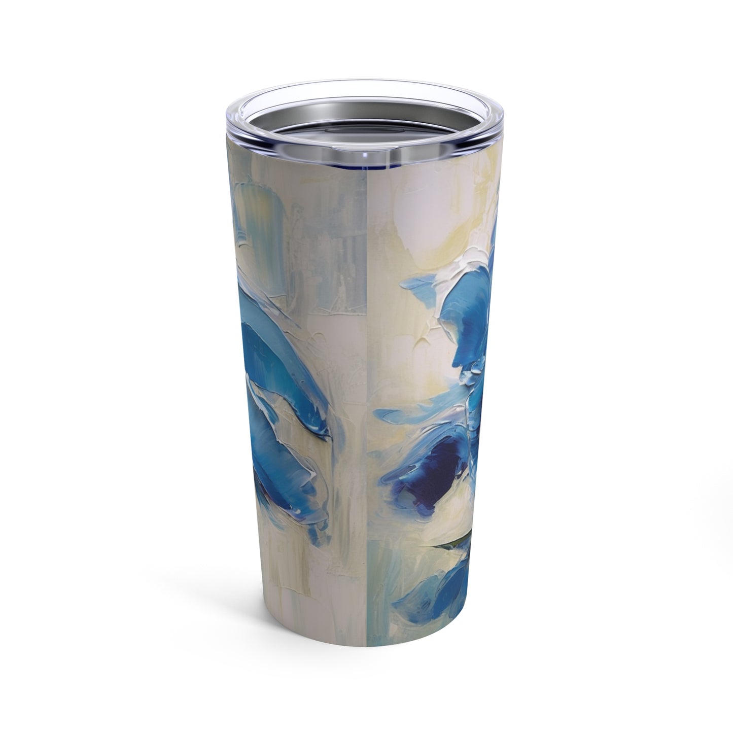Embrace Artistic Expression with Blue Orchid Abstract Painting Tumbler