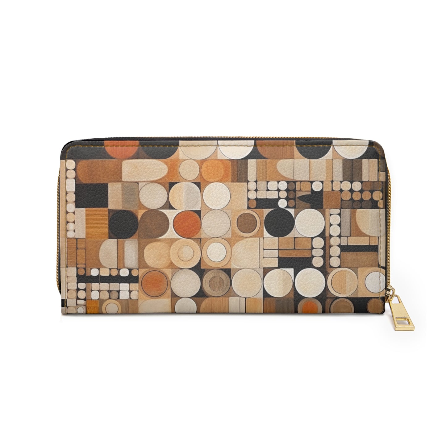 Earthy Harmony: Geometric Zipper Wallet