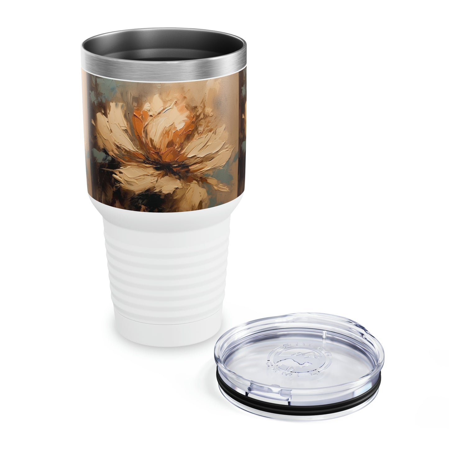 Artistic Reverie: Ringneck Tumbler with Tan Hua-Inspired Abstract Elegance