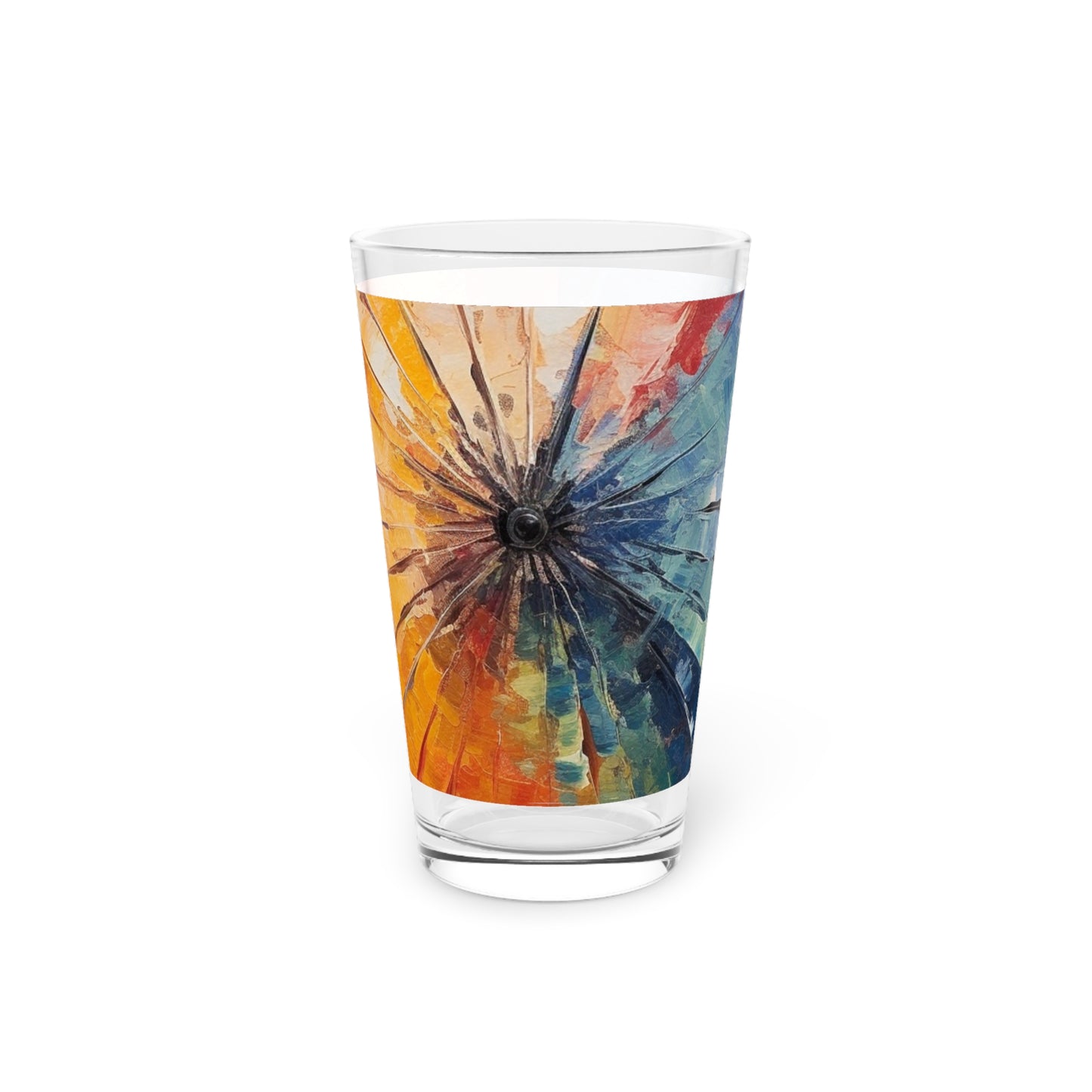 Abstract Art Pint Glass : Japanese Umbrella, A Reflection of Creativity
