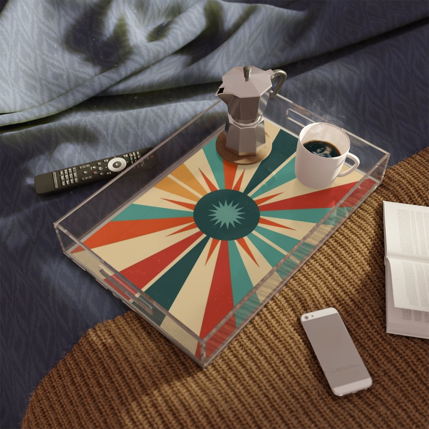 Vintage Fashion Inspiration: Starburst Acrylic Serving Tray with 1950s and 1960s Flair
