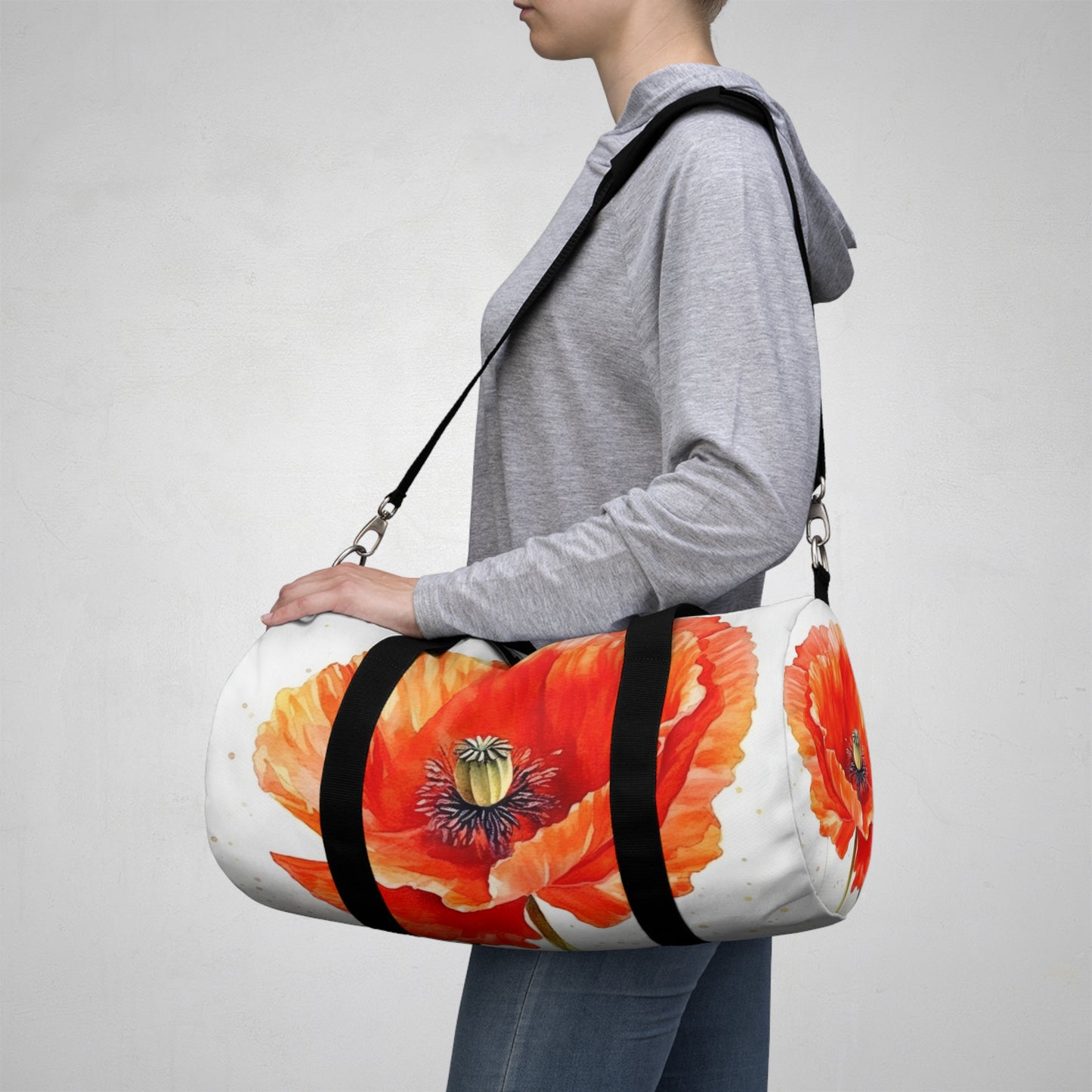 Watercolor Poppy Garden Duffel Bag: Unleash the Beauty of Nature
