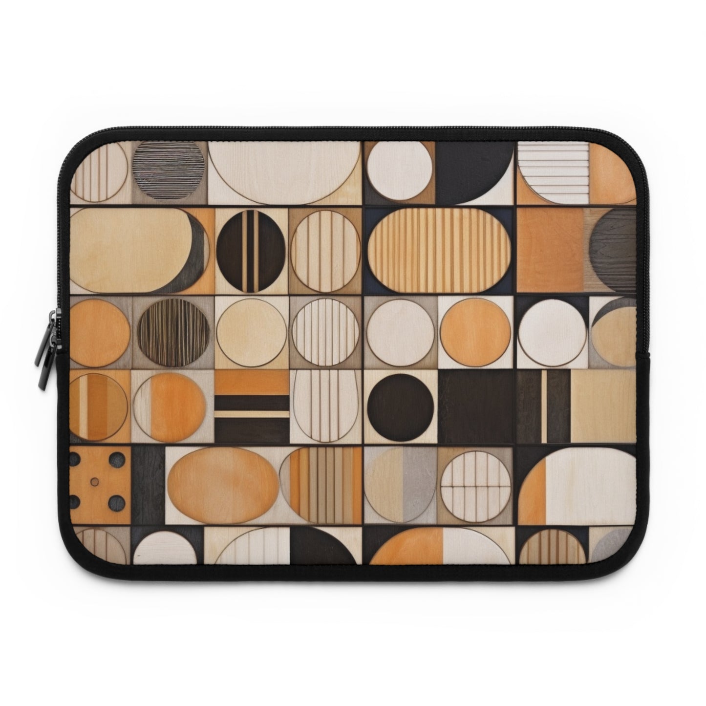 Organic Harmony: Geometric Laptop Sleeve Inspired by Earthy Palettes