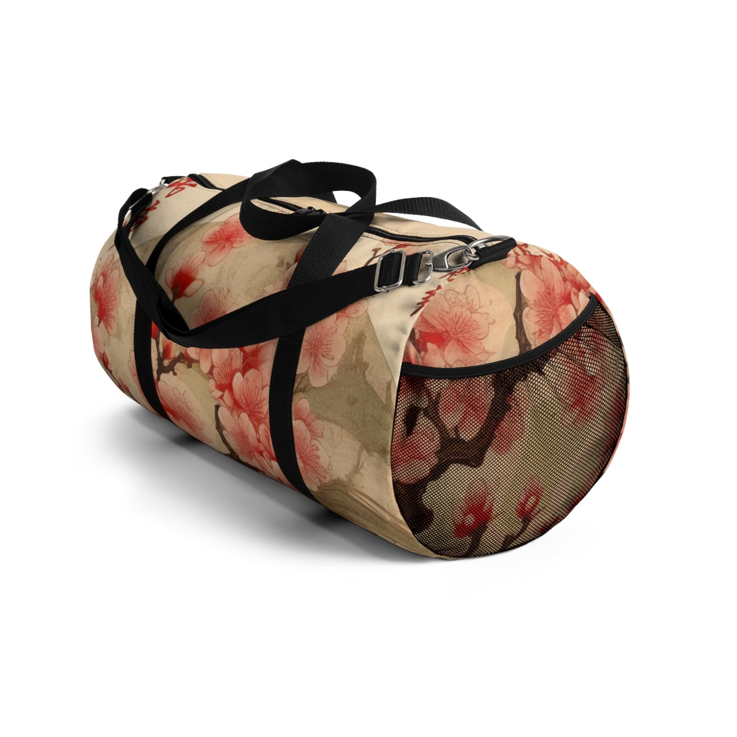 Whimsical Blossom Dreams: Duffel Bag with Delightful Flower Drawings and Cherry Blossoms