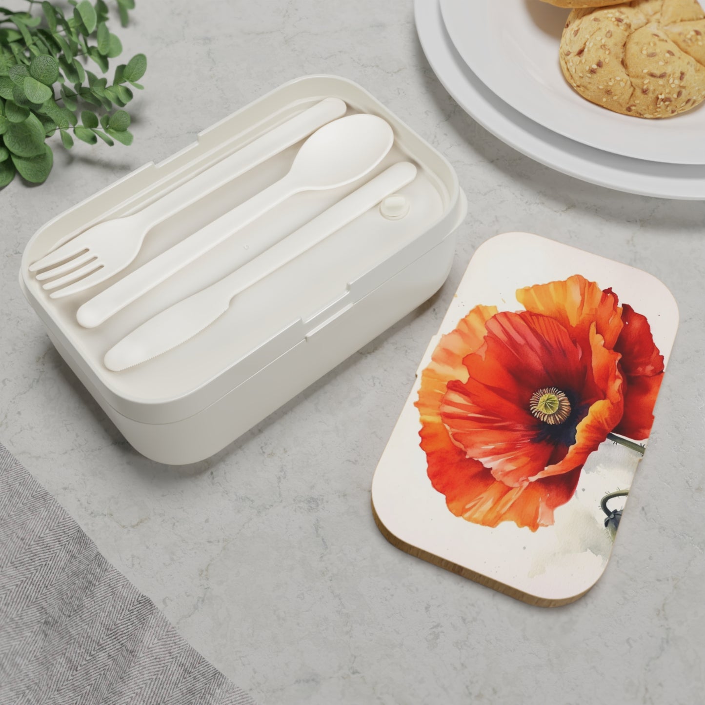 Stunning Poppy Flower Watercolor Bento Box: A Blossoming Experience