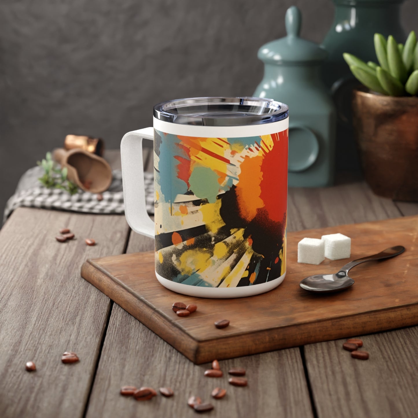 Silkscreen Sensations: Artistic Insulated Coffee Mug