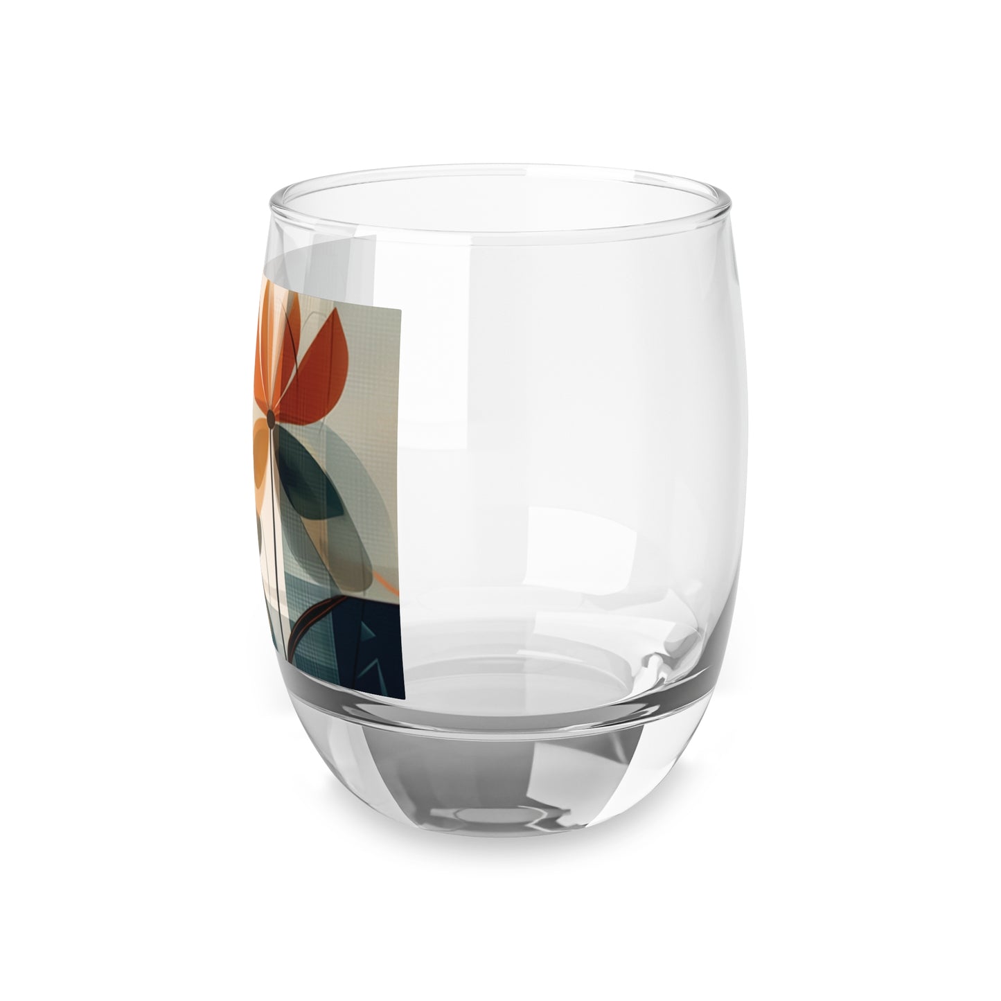 Botanical Chic: Flower Drawings and Minimalist Whiskey Glass Design with Midcentury Flair