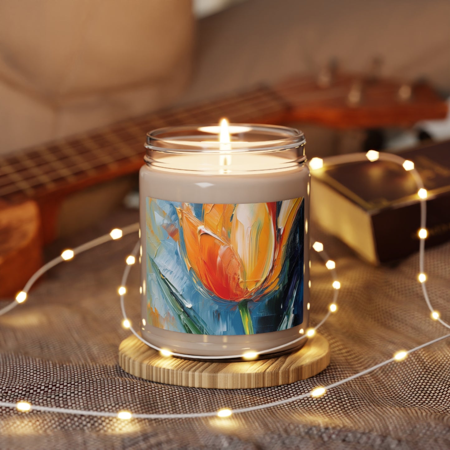 Orange Tulip Magic on Scented Soy Candle: A Blossoming Artistic Delight