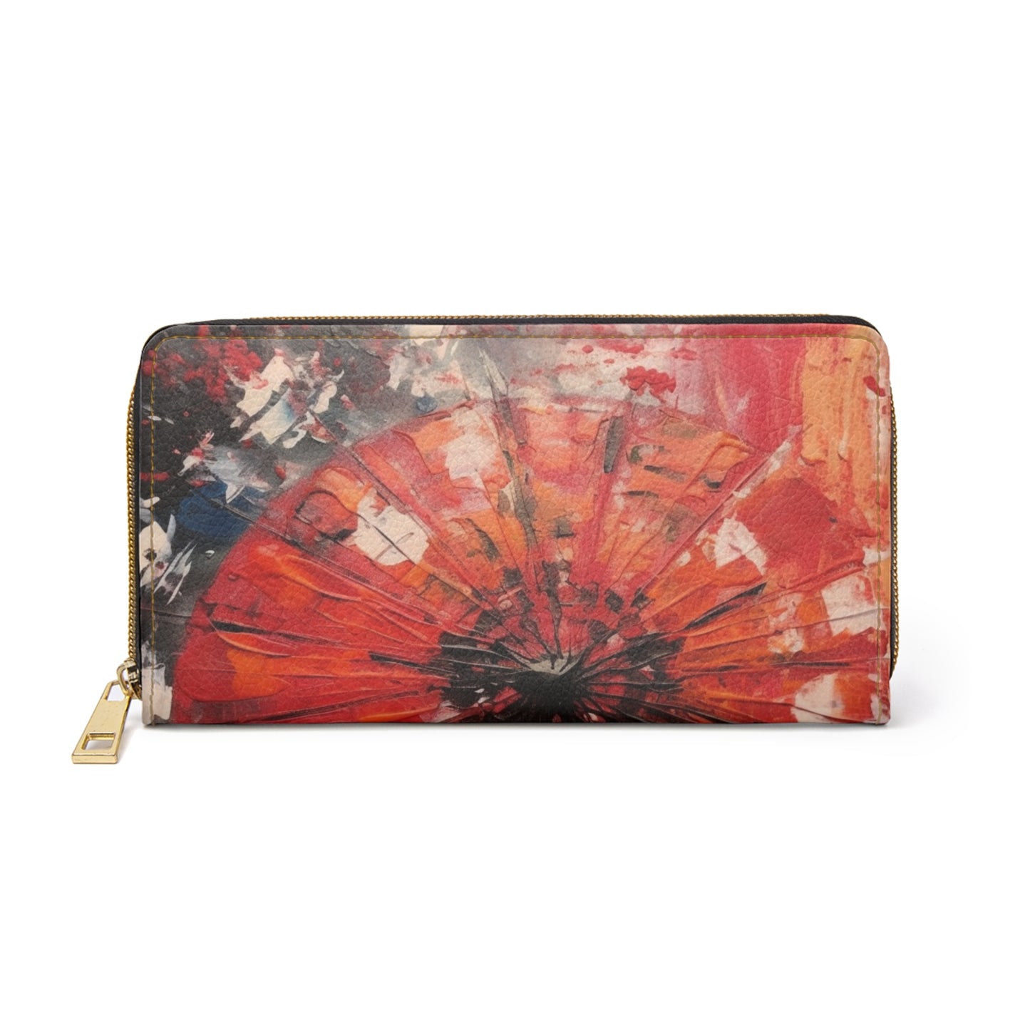 Abstract Japanese Umbrella Art Zipper Wallet: Where Art and Practicality Meet
