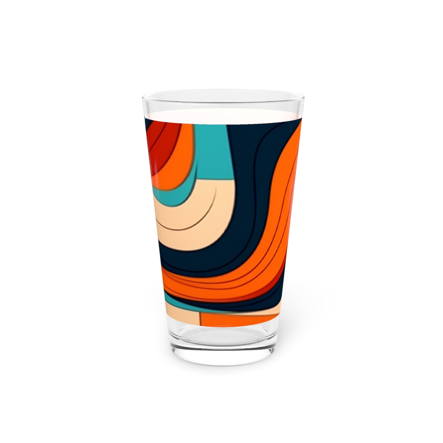 Midcentury Abstractions: Abstract-Inspired Pint Glass for Atomic Age Design