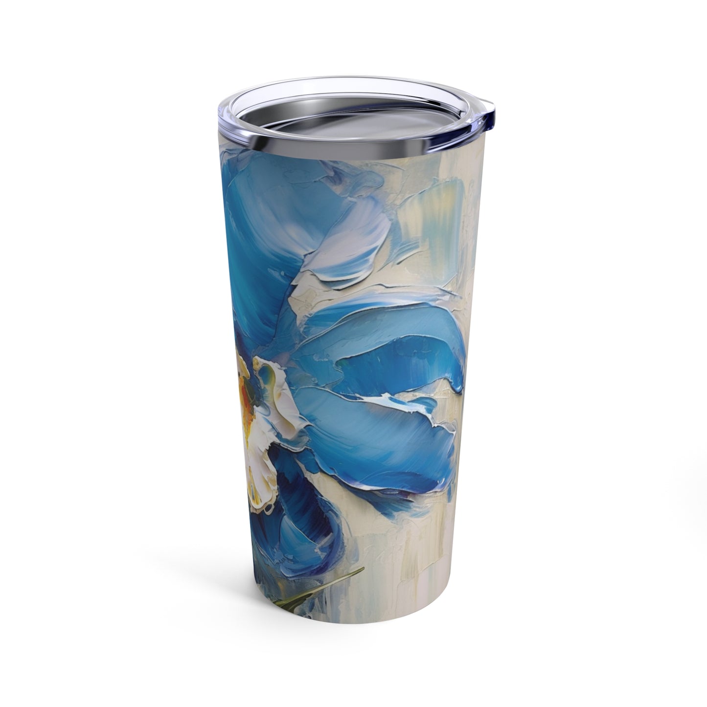 Embrace Artistic Expression with Blue Orchid Abstract Painting Tumbler