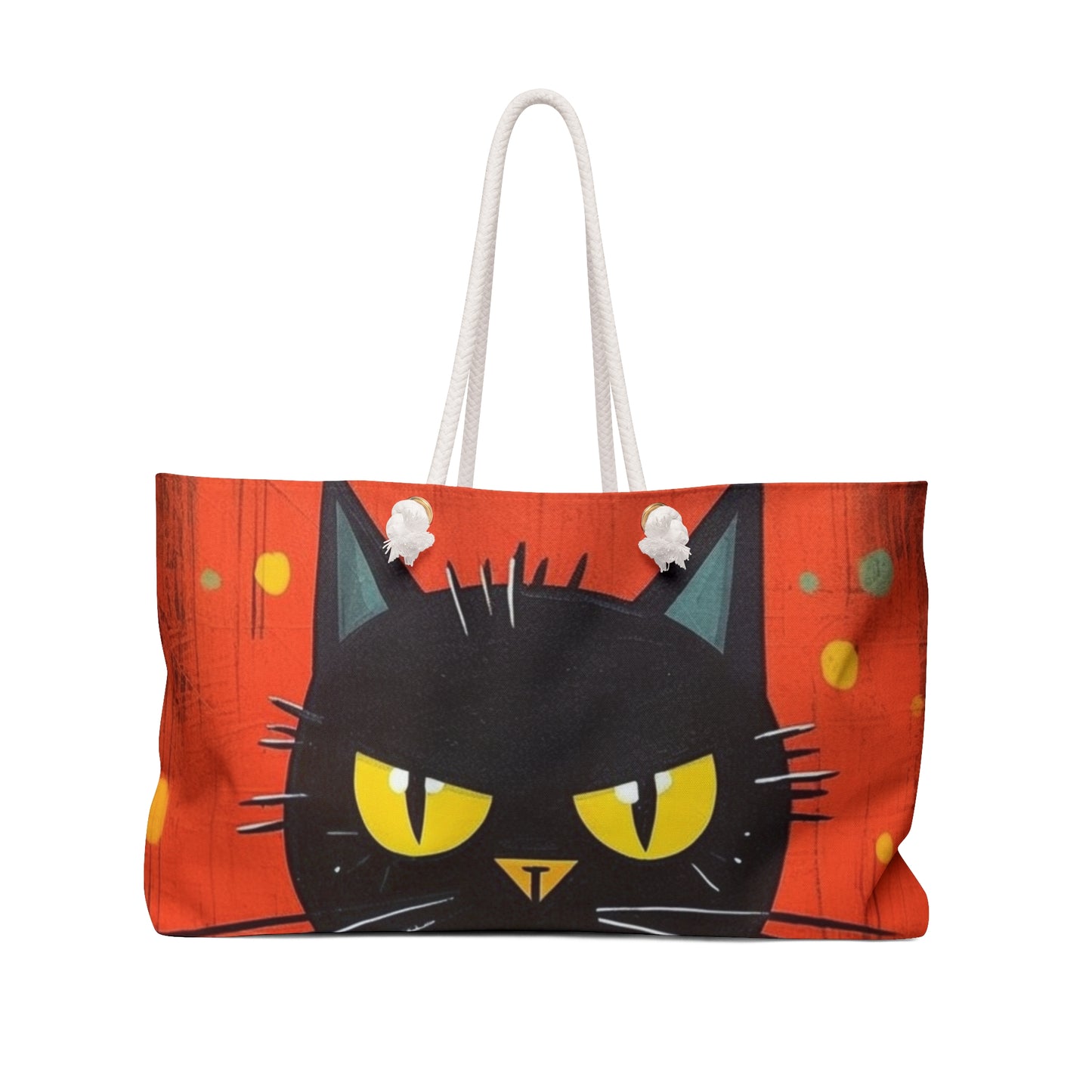 Fashionably Retro Feline: Midcentury Modern Weekender Bag with a Vintage Cat-Inspired Flair