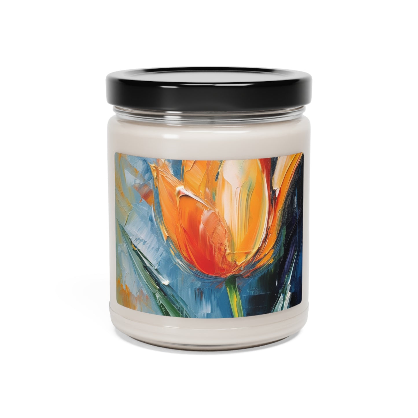 Orange Tulip Magic on Scented Soy Candle: A Blossoming Artistic Delight