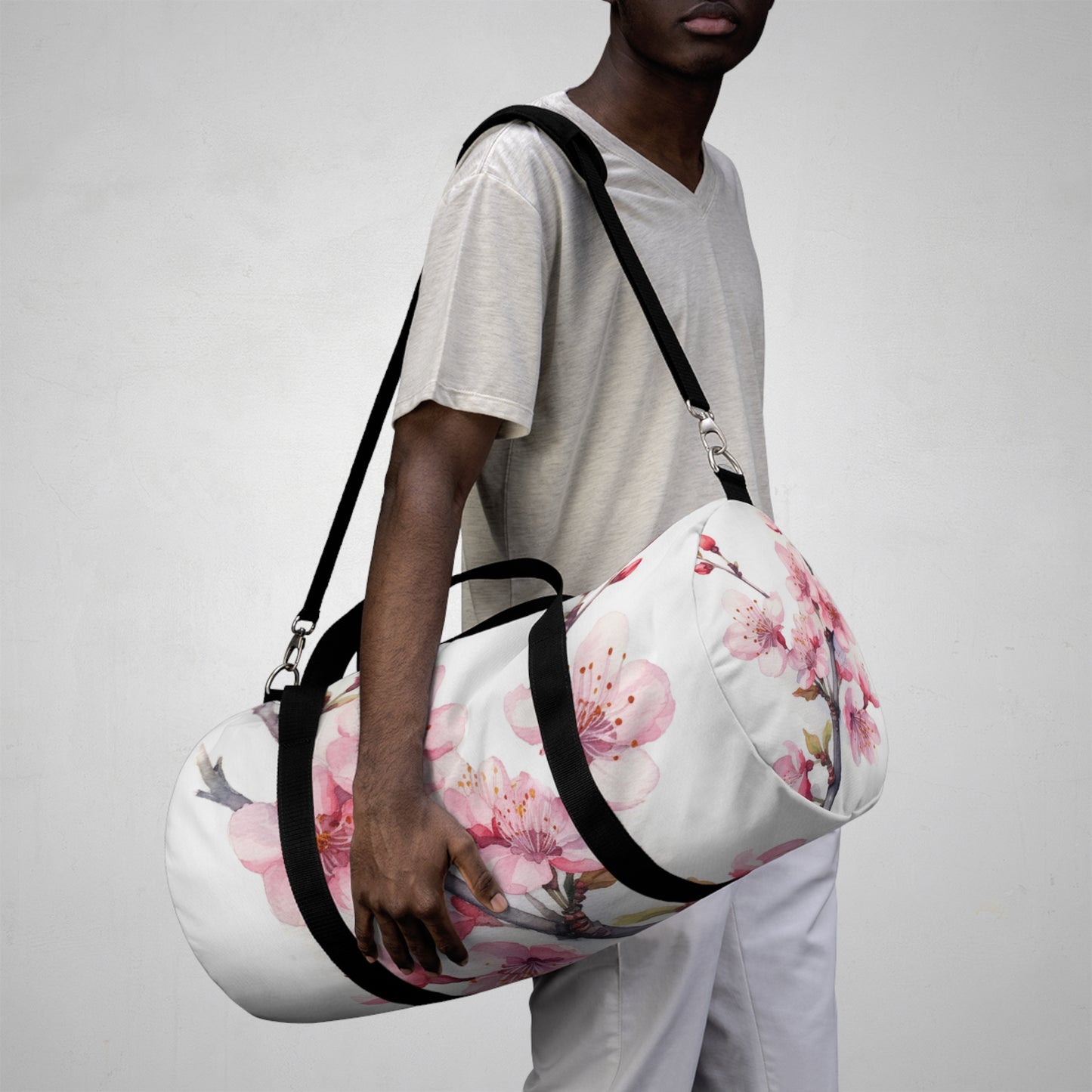 Blossoming Serenity: Watercolor Cherry Blossom Duffel Bag