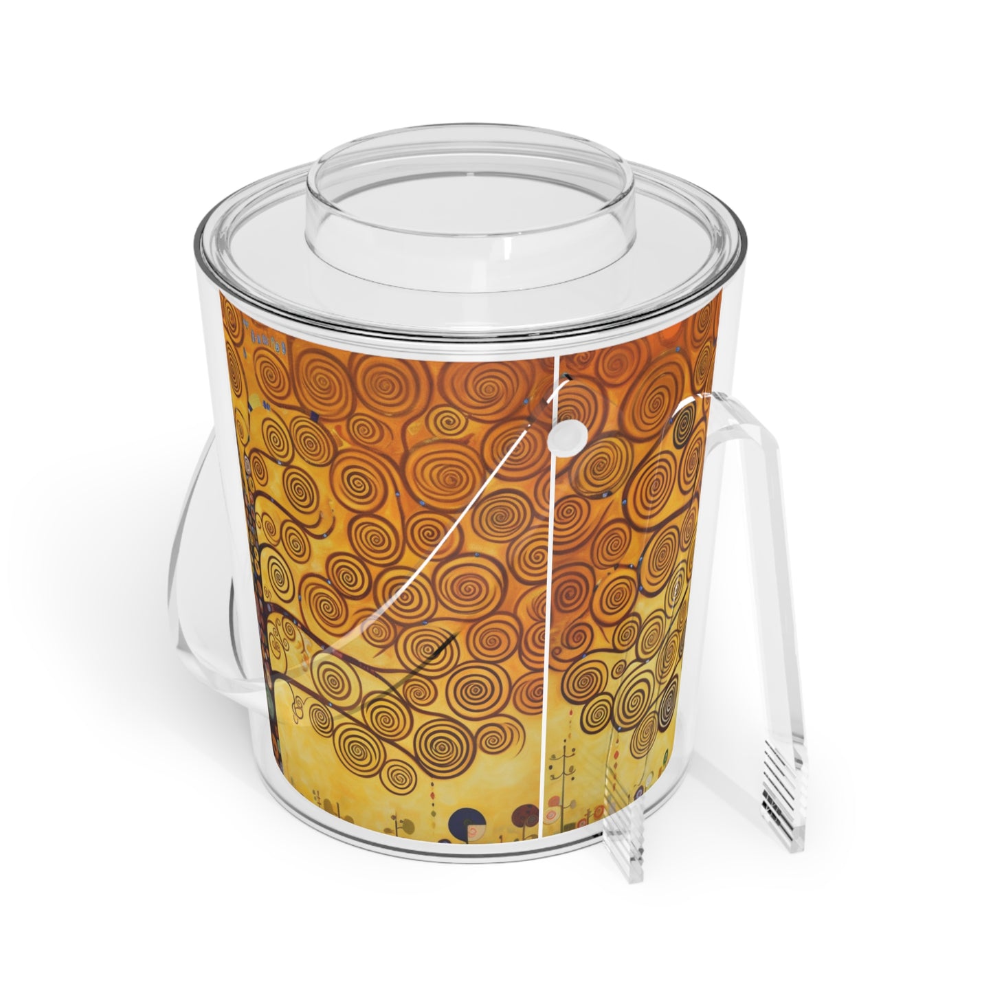 Symbolic Harmony: Gustav Klimt Tree of Life Ice Bucket with Tongs, Embrace Artistic Elegance