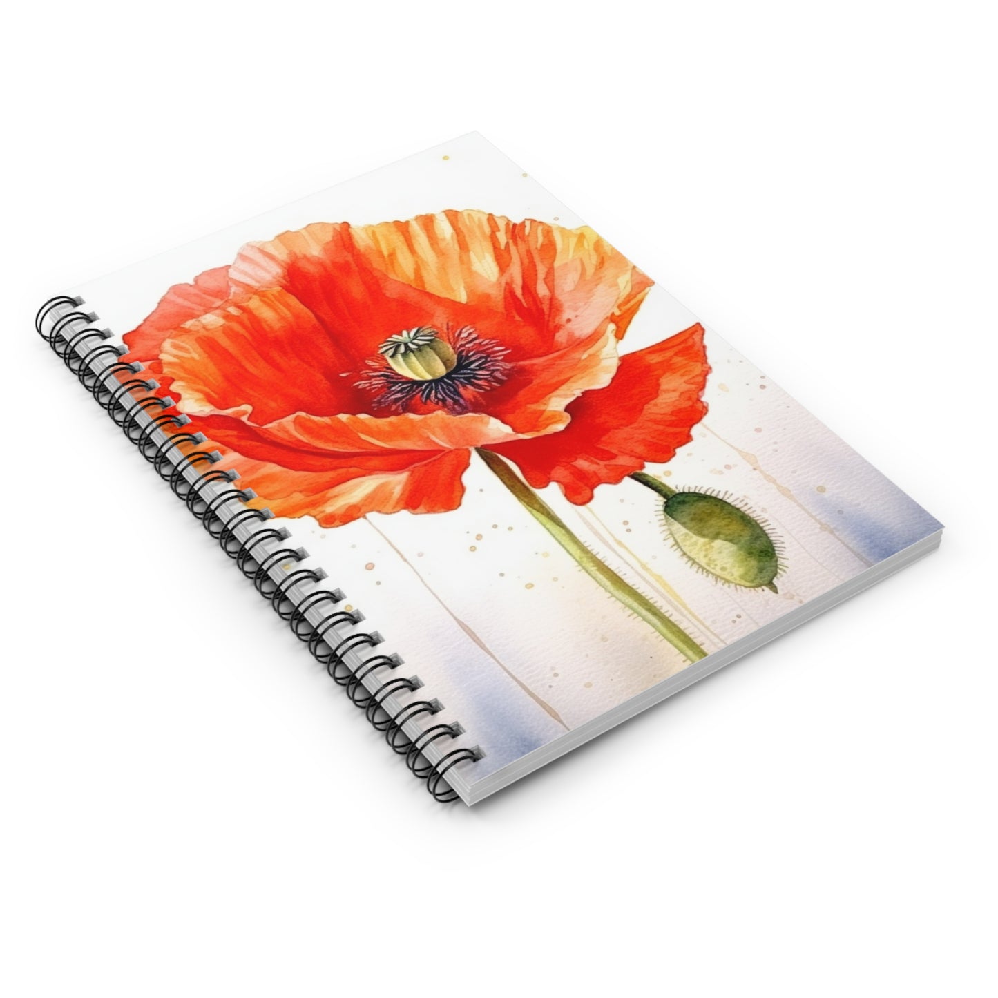 Watercolor Poppy Garden Spiral Notebook: Unleash the Beauty of Nature