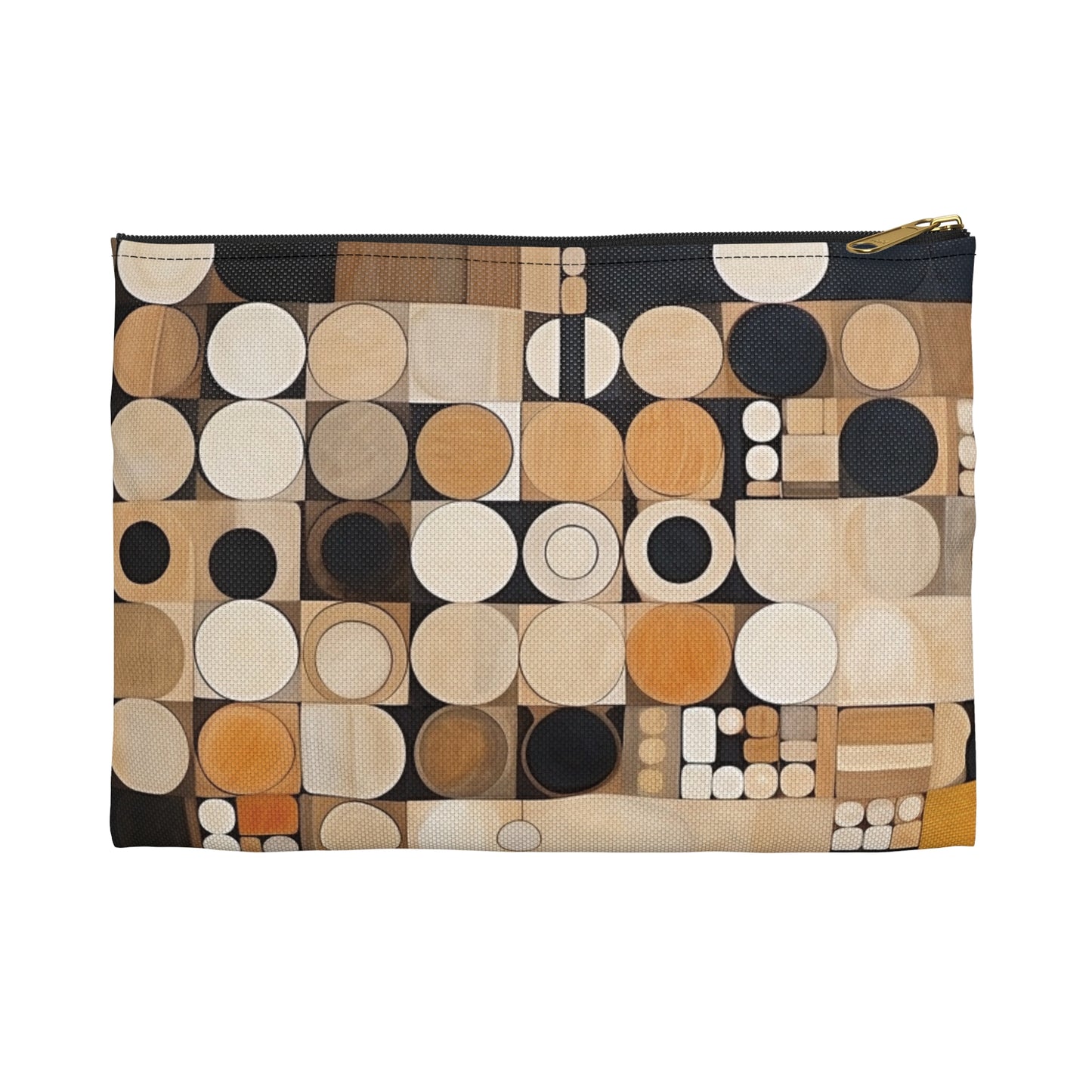 Geometric Simplicity in Earth Tones: Graphic Canvas Pouch