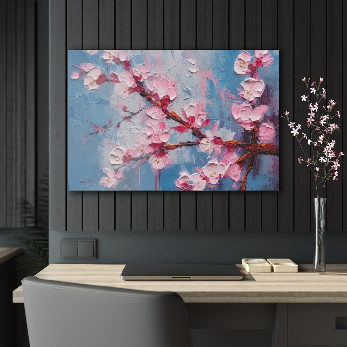 Acrylic Prints with Abstract Cherry Blossom Drawing: Embrace the Serenity