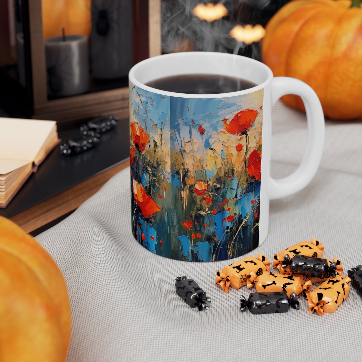 Poppy Dreams in Ceramic: A Serene Garden for Your Tea Time