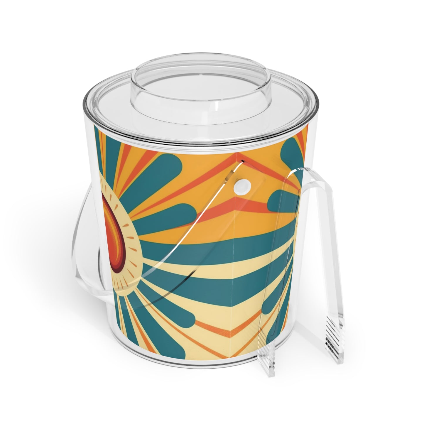 Atomic Age Sunshine: Midcentury Modern Sun Ice Bucket with Tongs