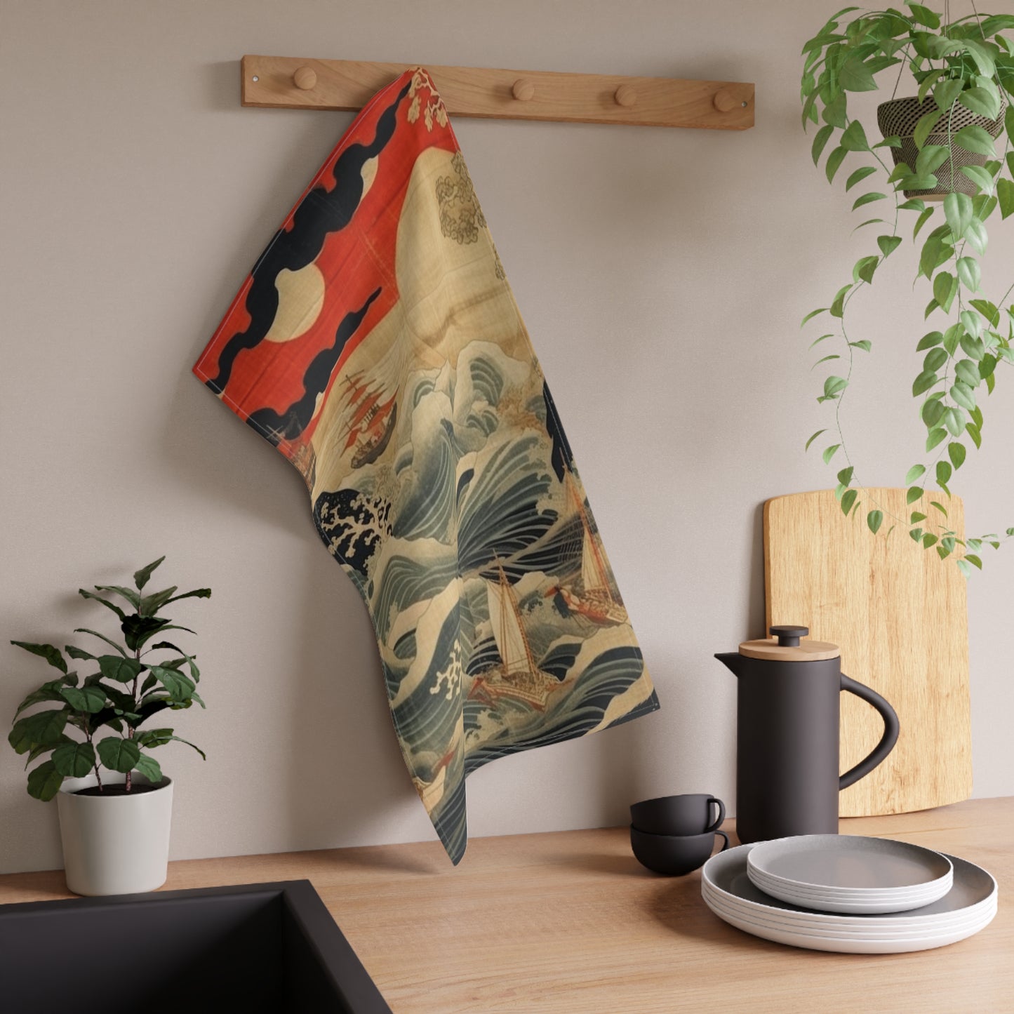 Artistic Fusion - Where Japanese Tapestry Meets the Perfect Kitchen Towel