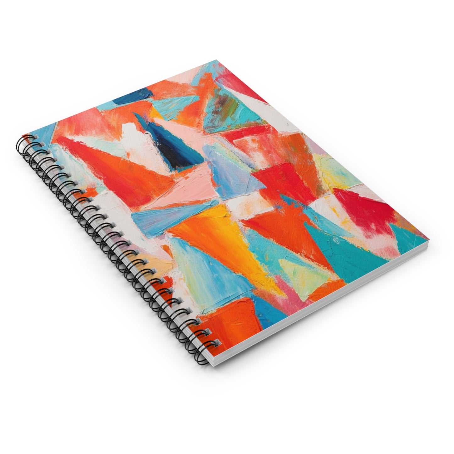 Energetic Brushstrokes: Triangle Canvas Notebook