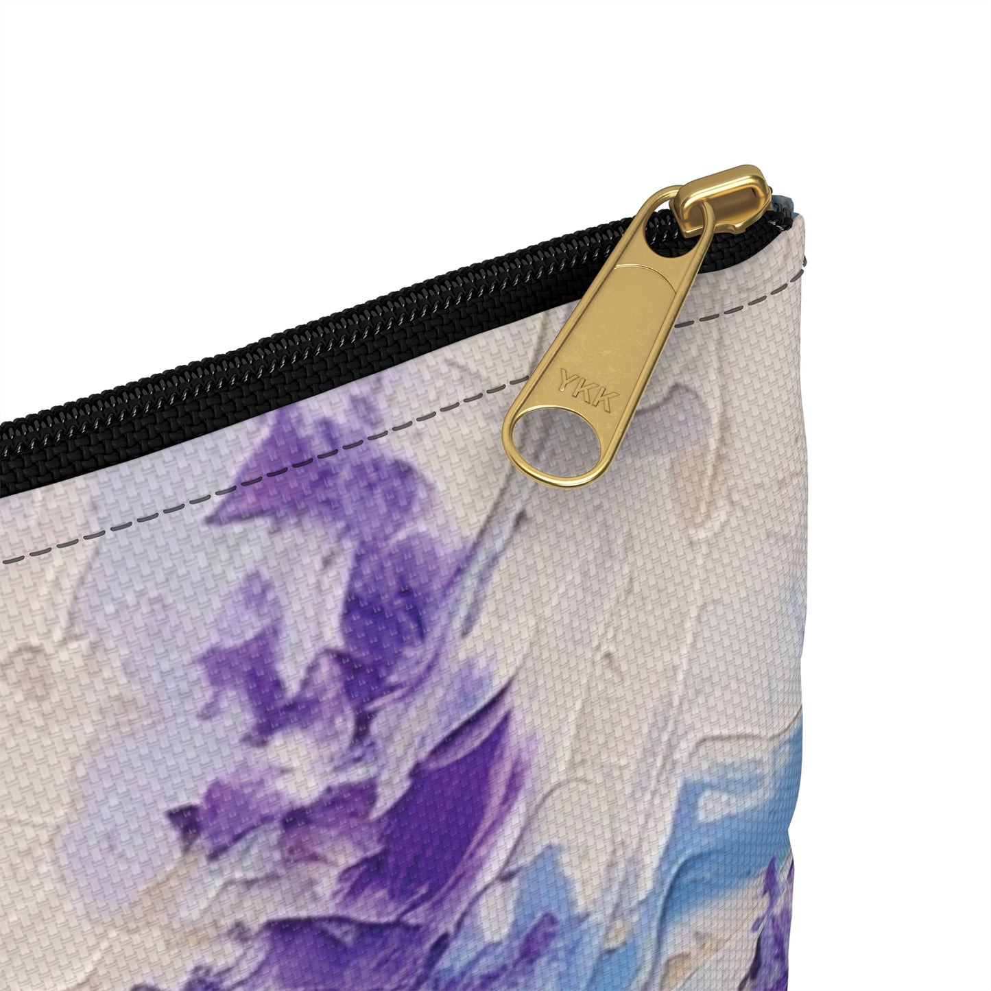 Vibrant Lavender Art on Accessory Pouch: A Floral Delight for Your Senses
