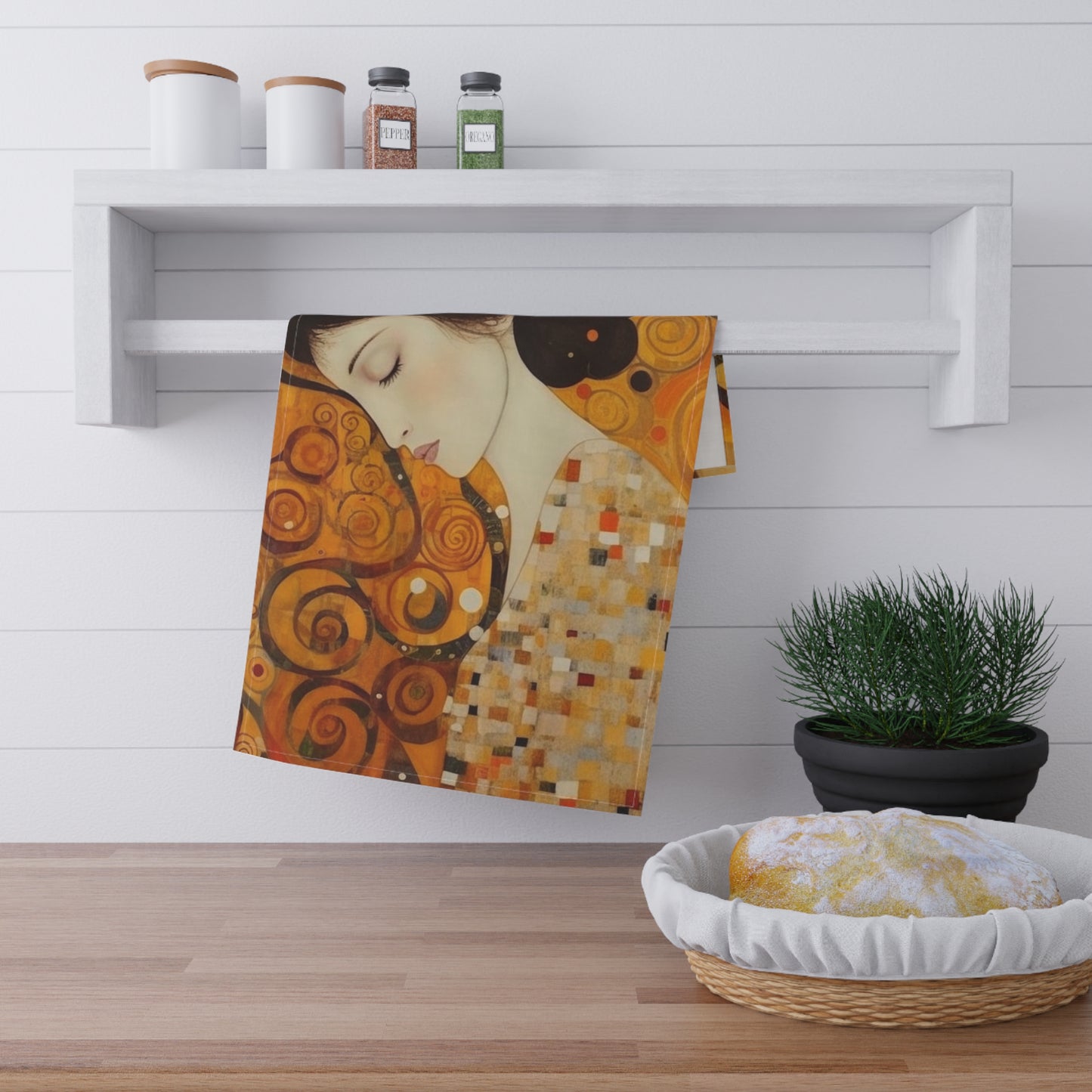 Gustav Klimt Inspired Kitchen Towel: A Tribute to the Iconic Art of the Vienna Secession