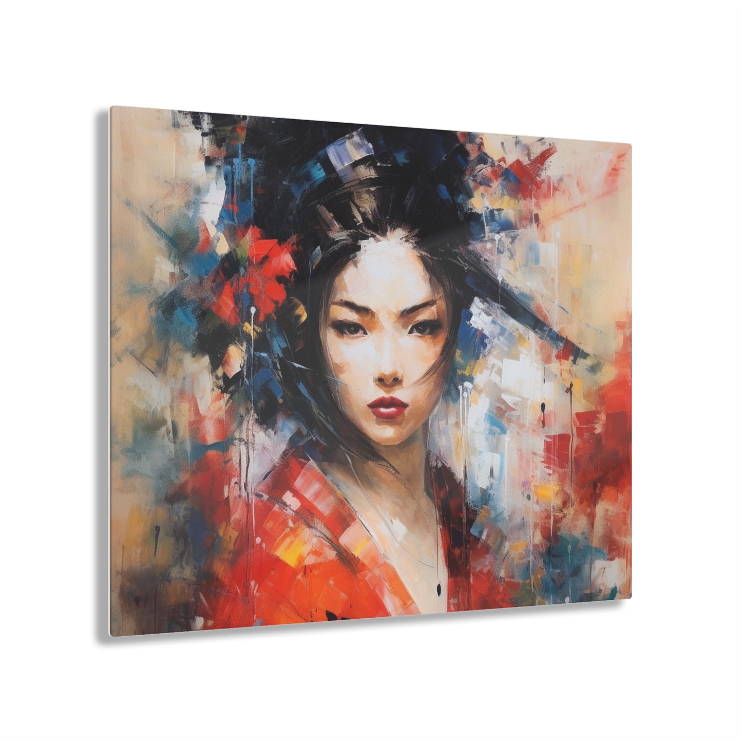 Abstract Geisha Art Acrylic Prints: Captivating Brushstrokes in a Japanese Aesthetic