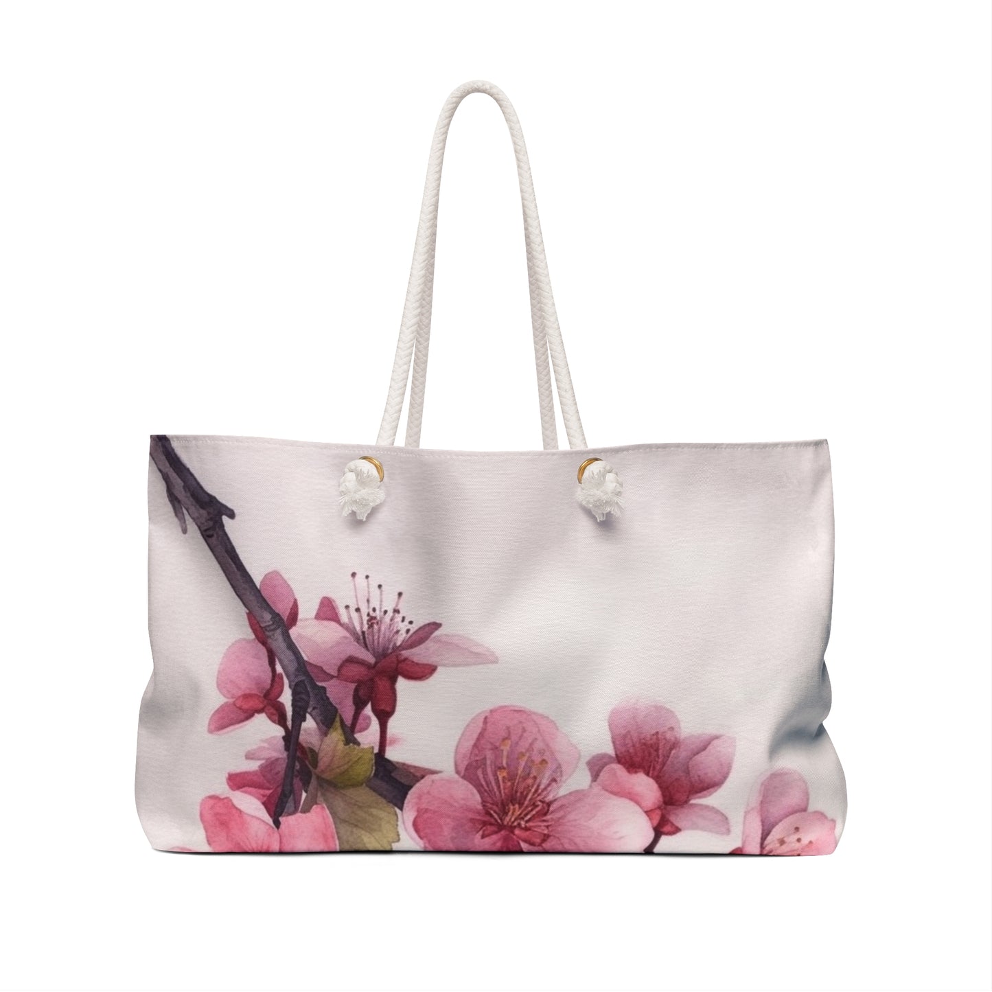 Artistic Flourish: Floral Watercolor Cherry Blossom Weekender Bag