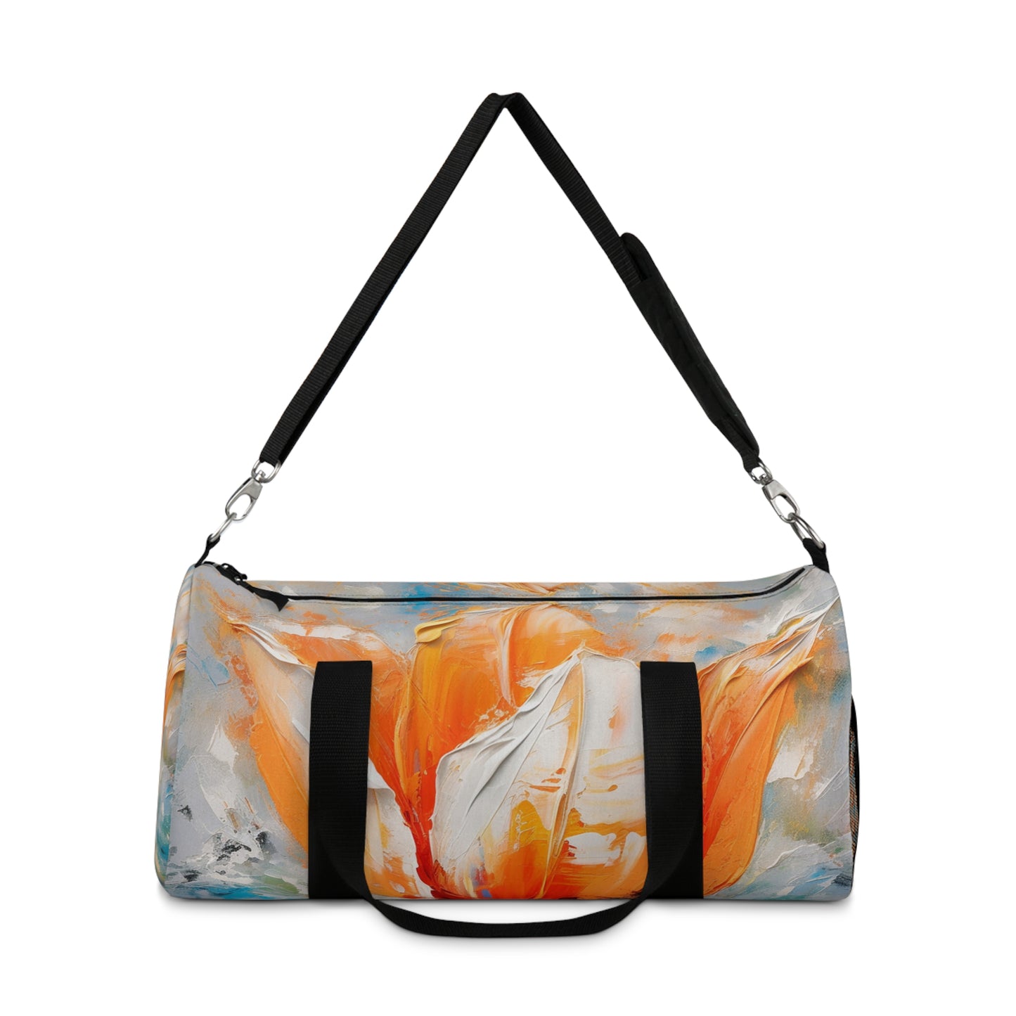 Duffel Bag with Vibrant Orange Tulip: Embrace the Beauty of Nature
