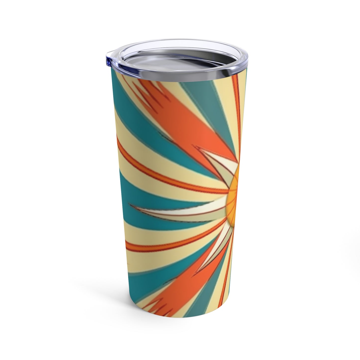 Midcentury Modern Chic: Starburst Candy Colored Tumbler with Abstract Art Influences