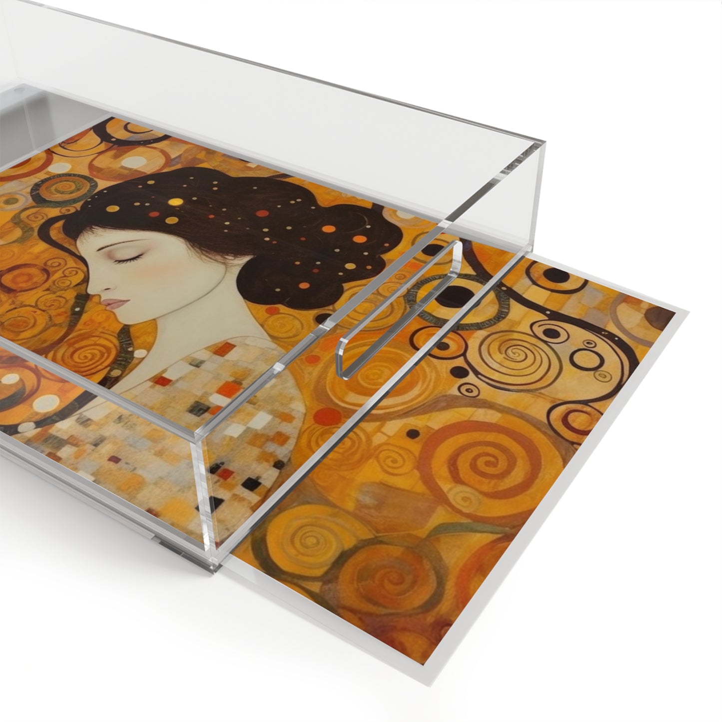 Gustav Klimt Inspired Acrylic Serving Tray: A Tribute to the Iconic Art of the Vienna Secession