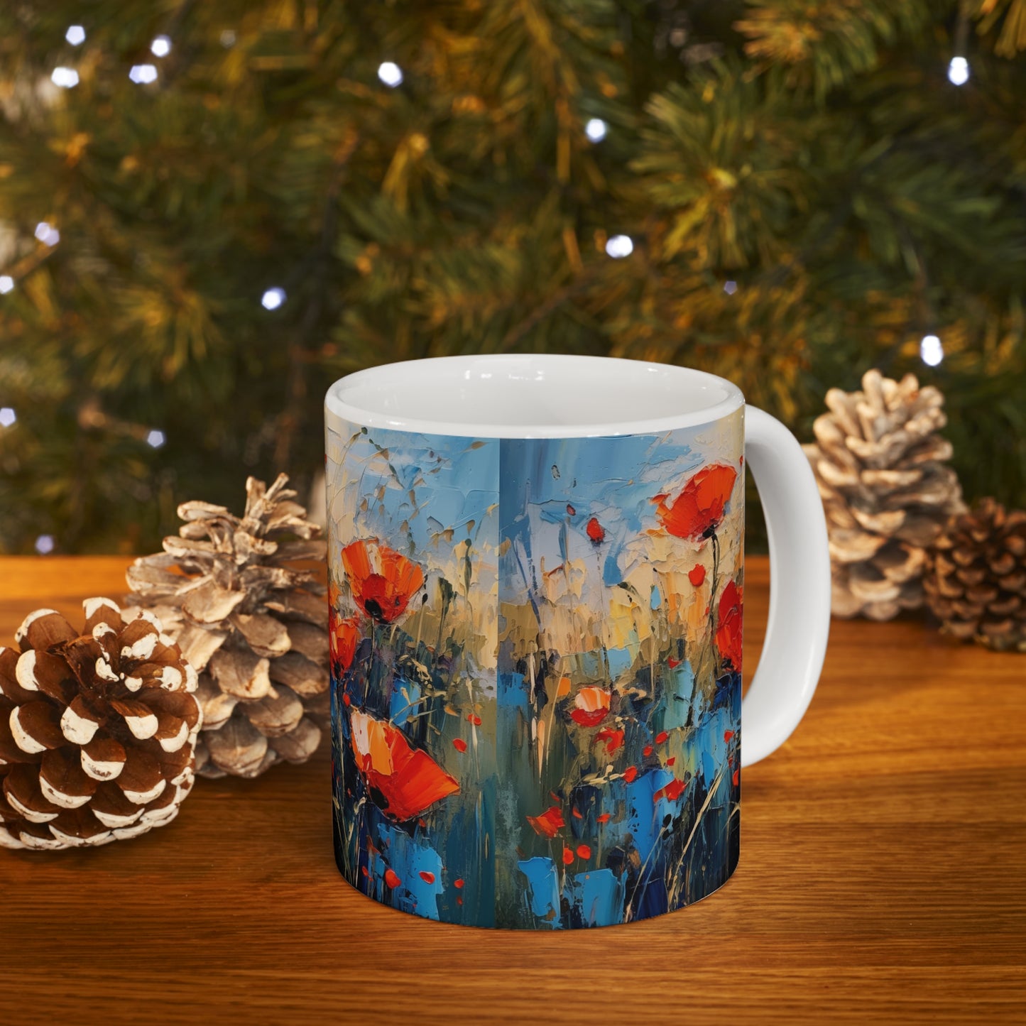 Poppy Dreams in Ceramic: A Serene Garden for Your Tea Time