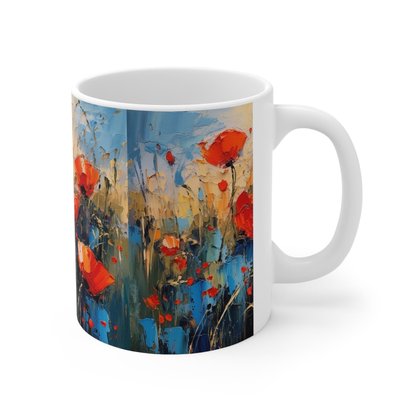 Poppy Dreams in Ceramic: A Serene Garden for Your Tea Time