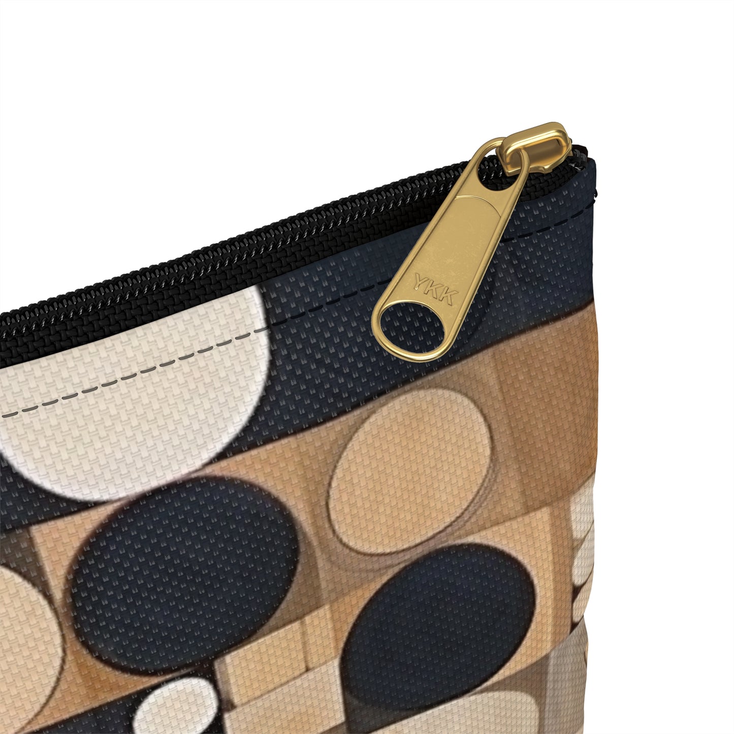 Geometric Simplicity in Earth Tones: Graphic Canvas Pouch