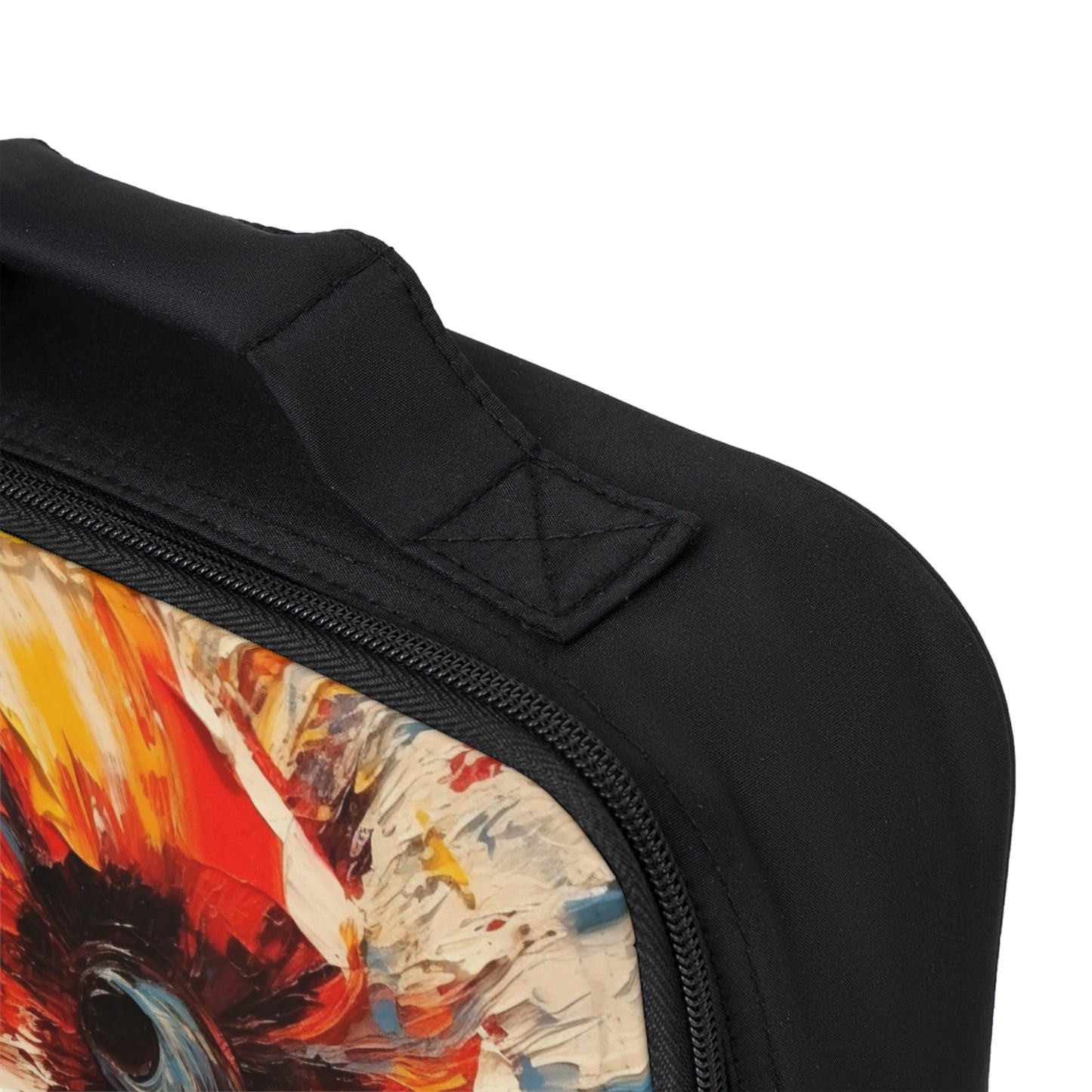 Poppy Symphony: Lunch Bag with Abstract Floral Artwork