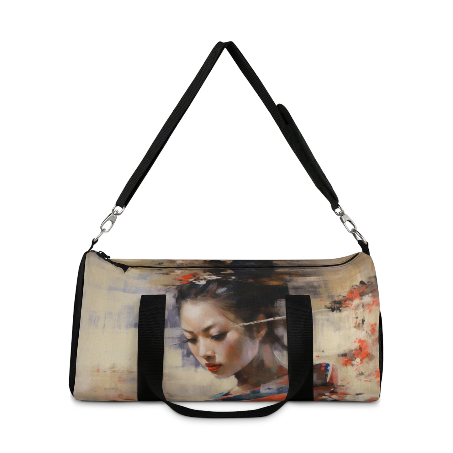 Japanese-Inspired Abstract Oil Painting Duffel Bag:Celebrating Geisha Beauty