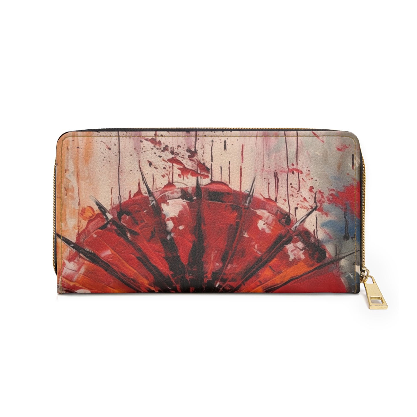 Abstract Japanese Umbrella Art Zipper Wallet: Where Art and Practicality Meet