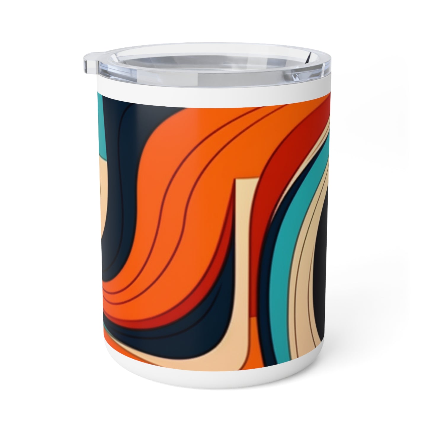 Midcentury Abstractions: Abstract-Inspired Insulated Coffee Mug for Atomic Age Design