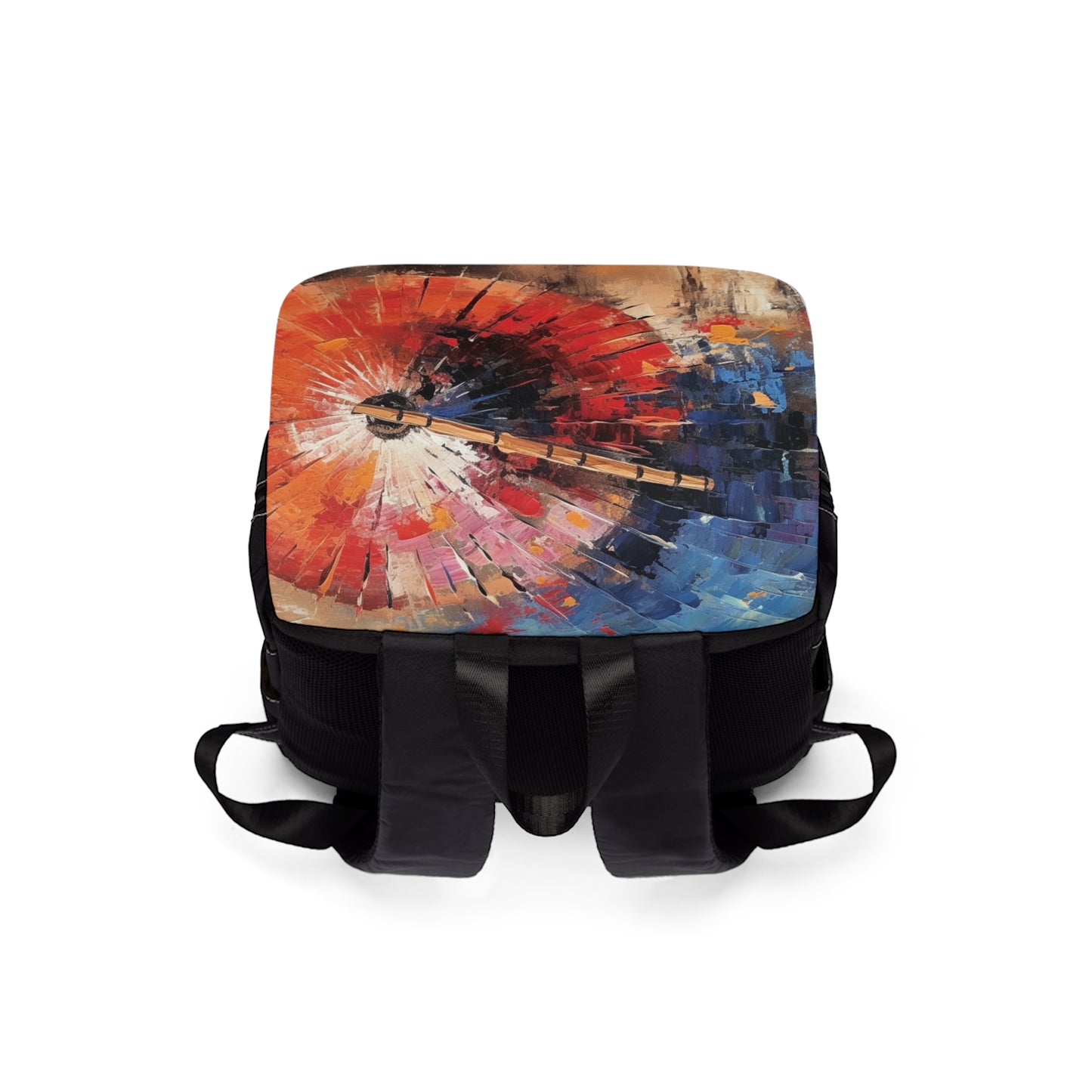 Unisex Casual Shoulder Backpack Candle: Japanese Umbrella, A Reflection of Creativity