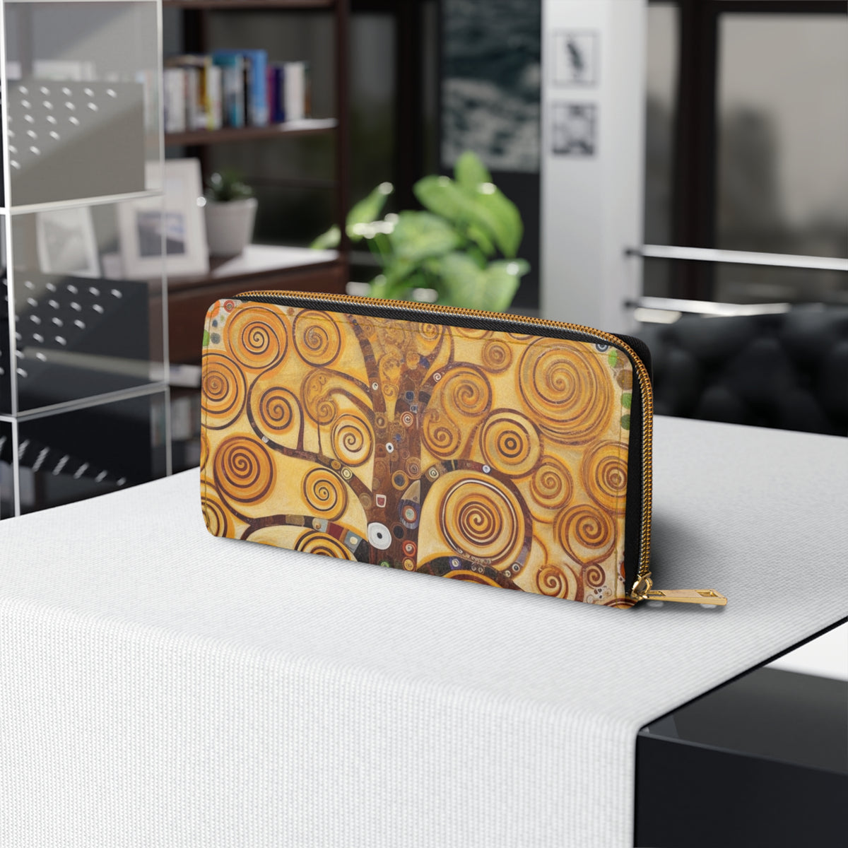 Captivating Artistry: The Tree of Life Zipper Wallet, Inspired by Gustav Klimt's Timeless Masterpiece