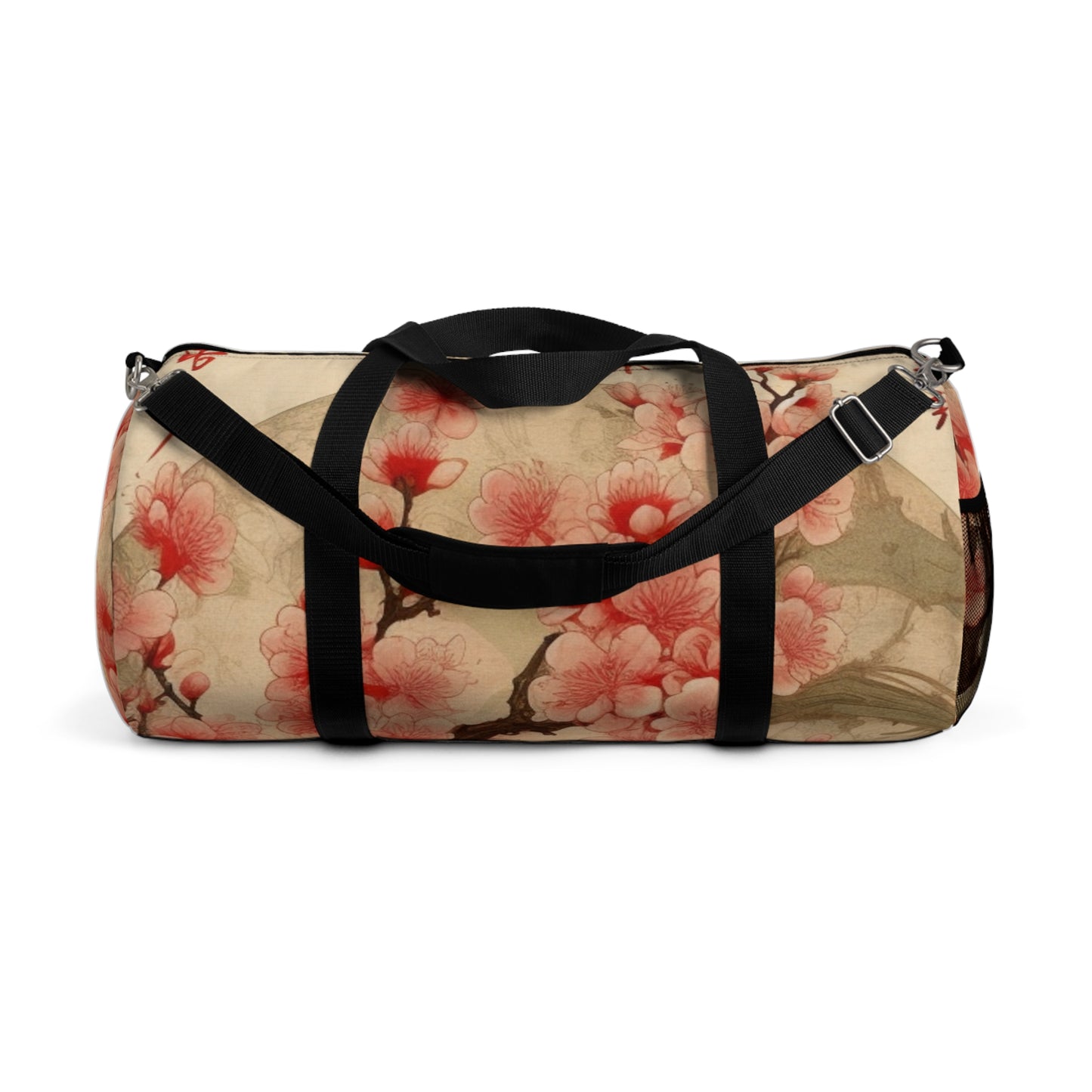 Whimsical Blossom Dreams: Duffel Bag with Delightful Flower Drawings and Cherry Blossoms