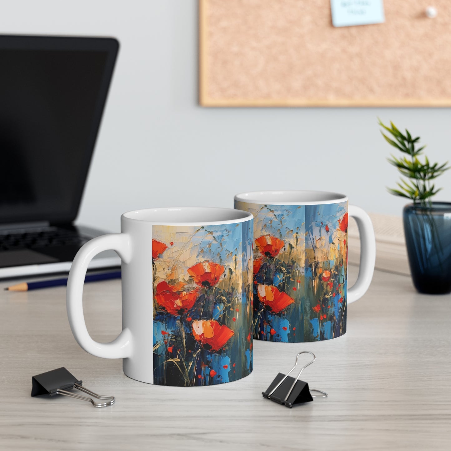 Poppy Dreams in Ceramic: A Serene Garden for Your Tea Time