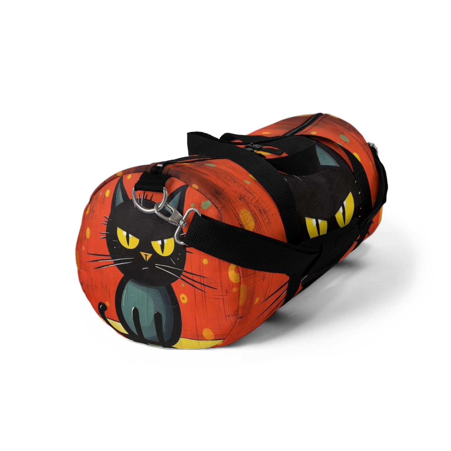 Fashionably Retro Feline: Midcentury Modern Duffel bag with a Vintage Cat-Inspired Flair