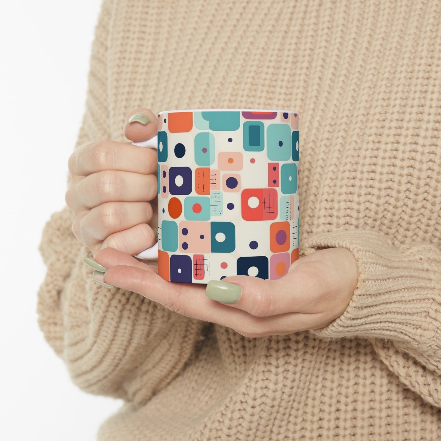 Retro Chic: Atomic Age-Inspired Mug with Midcentury Modern Design and 1960s Fashion
